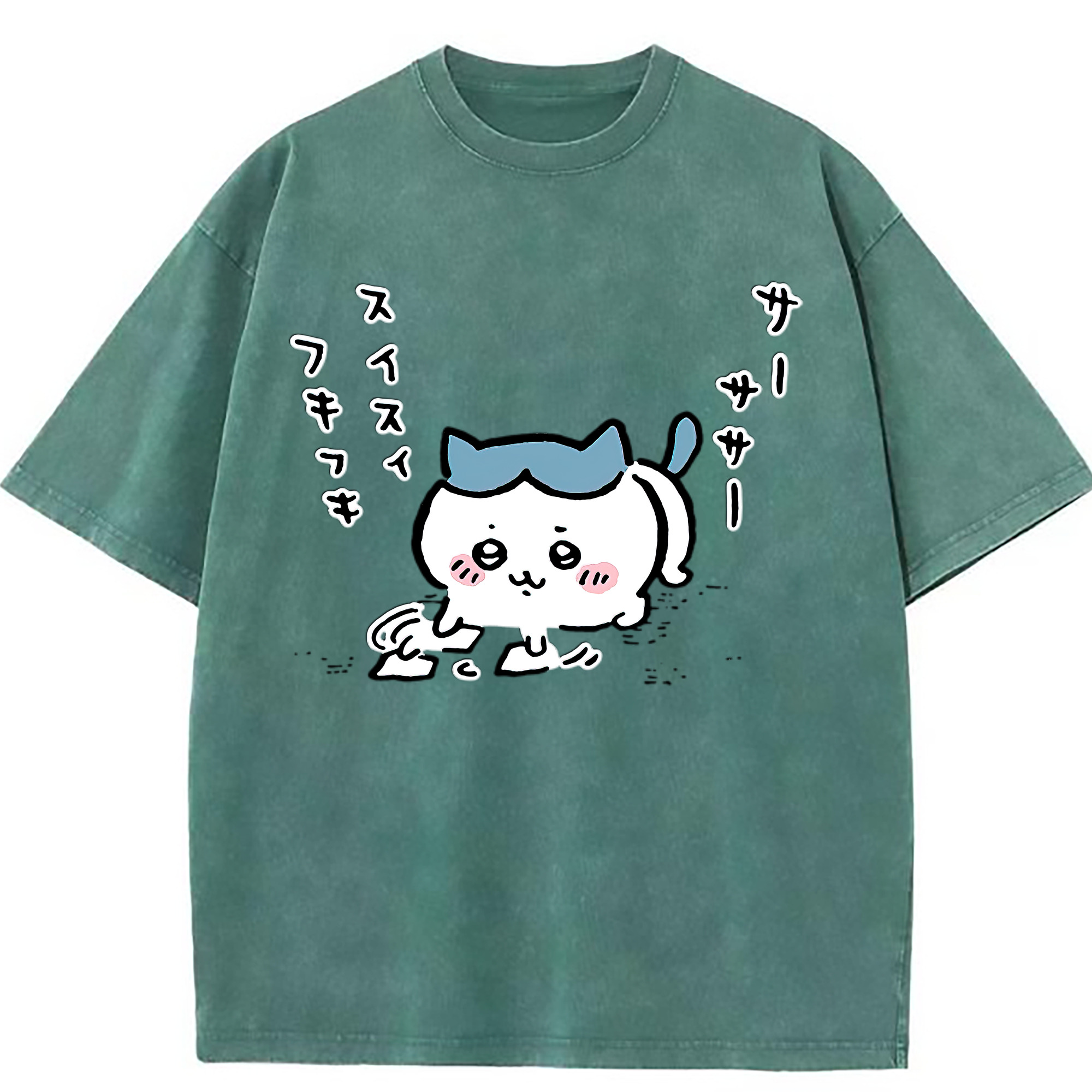 （画像用） ちいかわ ハチワレ Chii-kawa hachiware 綿100% ヴィンテージ風 半袖Tシャツ（フロントプリント）